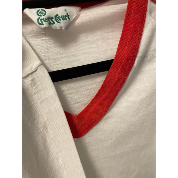 Vintage 70s Cross Court Tennis Ringer Single Stitch Shirt Adult Medium - Picture 3 of 3